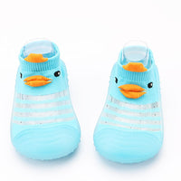 Baby Duck Cartton Stripe Knitted Shoes - PrettyKid