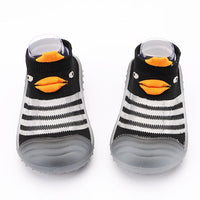 Baby Duck Cartton Stripe Knitted Shoes - PrettyKid