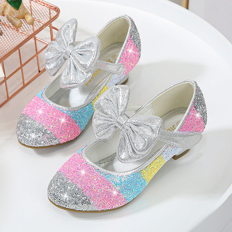Bow Hit Color Crystal Princess Shoes - PrettyKid