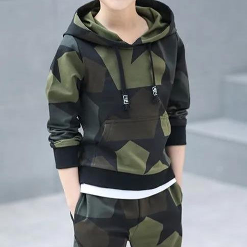 Camouflage Hoodie And Trousers Two Piece Sets For Kids - PrettyKid
