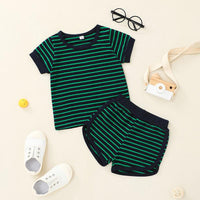 Baby Boy Sets Striped T-Shirt & Shorts Summer Baby Clothes In Bulk - PrettyKid