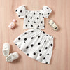 9M-4Y Toddler Girls Outfits Sets Polka Dots Off-Shoulder Smocked Top & Skirts Wholesale Sunny Girl Clothing - PrettyKid