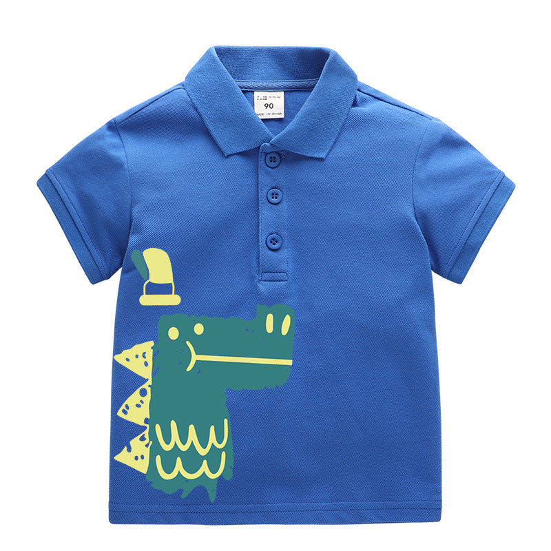 18months-9years Boys Short-Sleeved Polo Shirt T-Shirt 2022 Summer New Children Wholesale Toddler Boy Clothes - PrettyKid