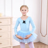 Big Kid Girl Clothes Solid Color Long Sleeve Dance Bodysuit And Mesh Skirts - PrettyKid