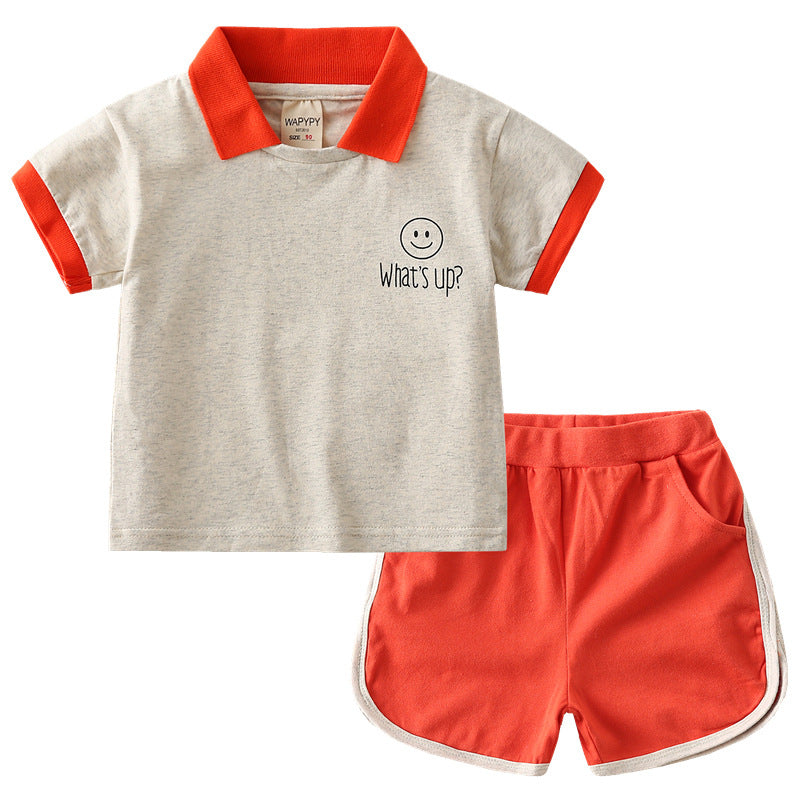 Casual Fashion Lapel Color Blocking Polo Shirt Shorts Wholesale Toddler Boys 2 Piece Sets - PrettyKid