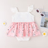 3-18M Baby Girls Flutter Sleeve Rabbit Cartoon Print Bodysuit Dresses Wholesale Baby Clothing - PrettyKid