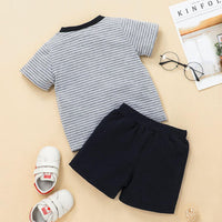 9M-4Y Letter T-Shirt Pants Set Baby Boy Clothing Sets Baby Clothes In Bulk - PrettyKid