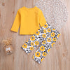 Baby Girl Letter Print T-Shirt And Flower Print Pants Two Piece Baby Sets - PrettyKid