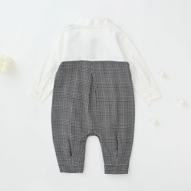 Baby Boy Wholesale Checked Jumpsuit - PrettyKid