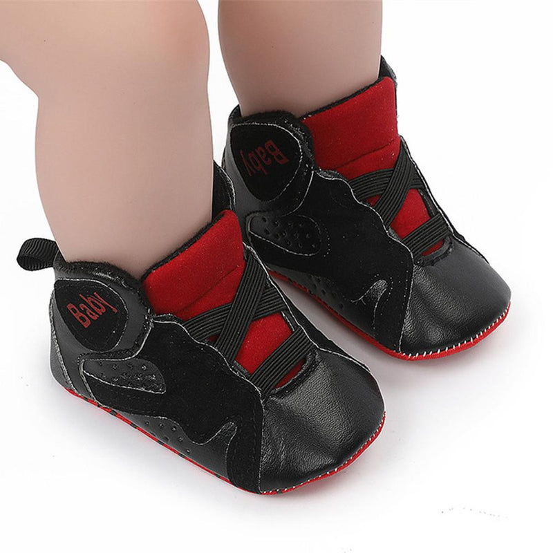 Baby Boys Elastic Band Letter Breathable Sneakers - PrettyKid