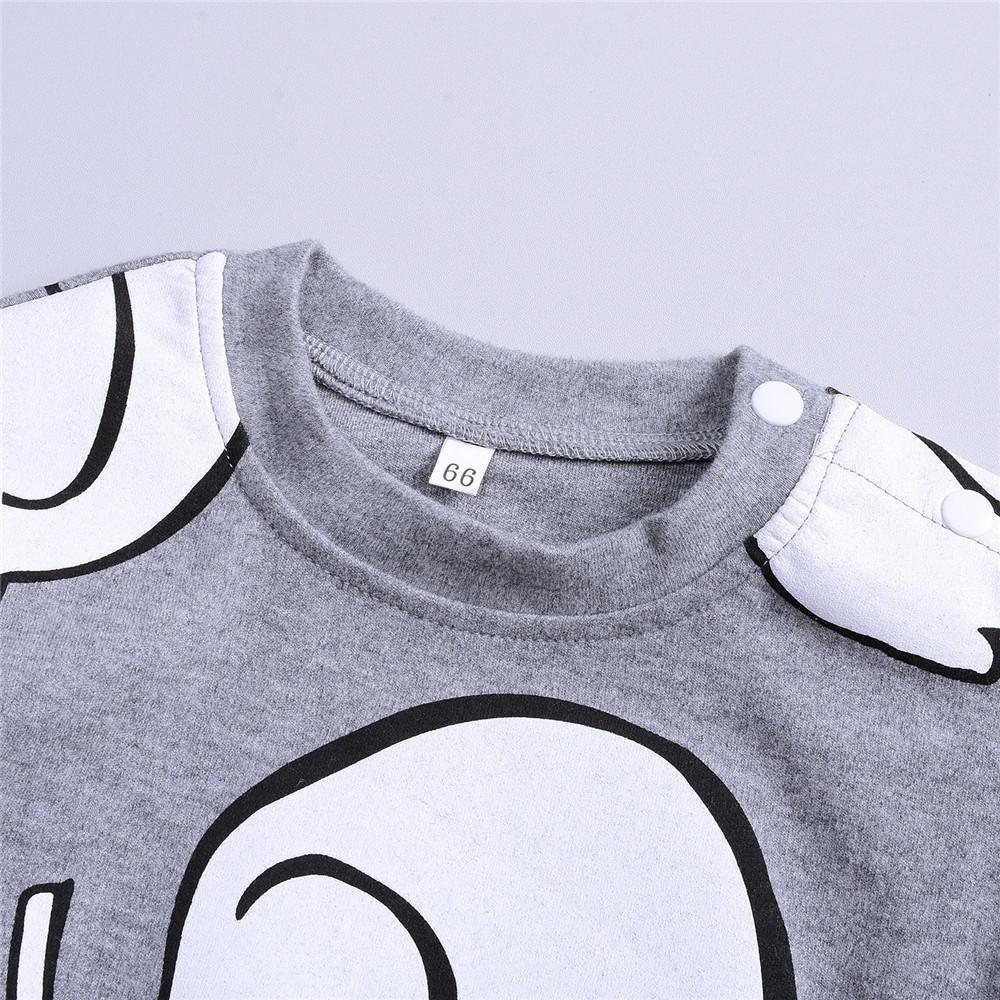 Baby Boys Elephant Cartoon Solid Tops & Pants - PrettyKid