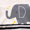 Baby Elephant Cartoon Striped Long Sleeve Rompers - PrettyKid