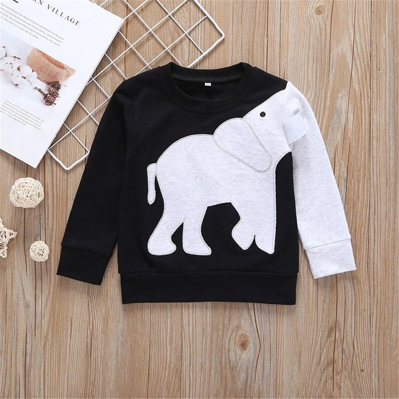 Boys Elephant Long Sleeve Casual Tops - PrettyKid