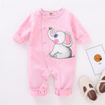 Baby Girls Elephant Long Sleeve Romper Wholesale Baby Clothes Bulk - PrettyKid