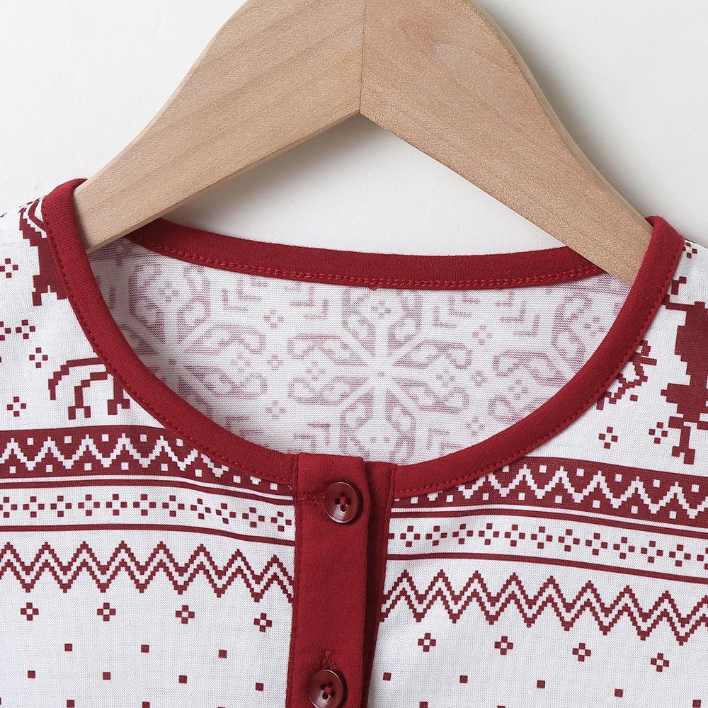 Girls Elk Printed Crew Neck Long Sleeve Dress Wholesale Boutique Girl Clothing - PrettyKid