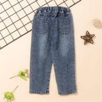 Girls Embroidery Pocket Casual Jeans Wholesale Little Girl Clothes - PrettyKid