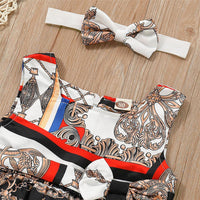 Girls Ethnic Style Sleeveless Dress & Headband Toddler Girls Wholesale - PrettyKid