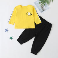 Baby Eye Letter Printed Long Sleeve Top & Pants - PrettyKid