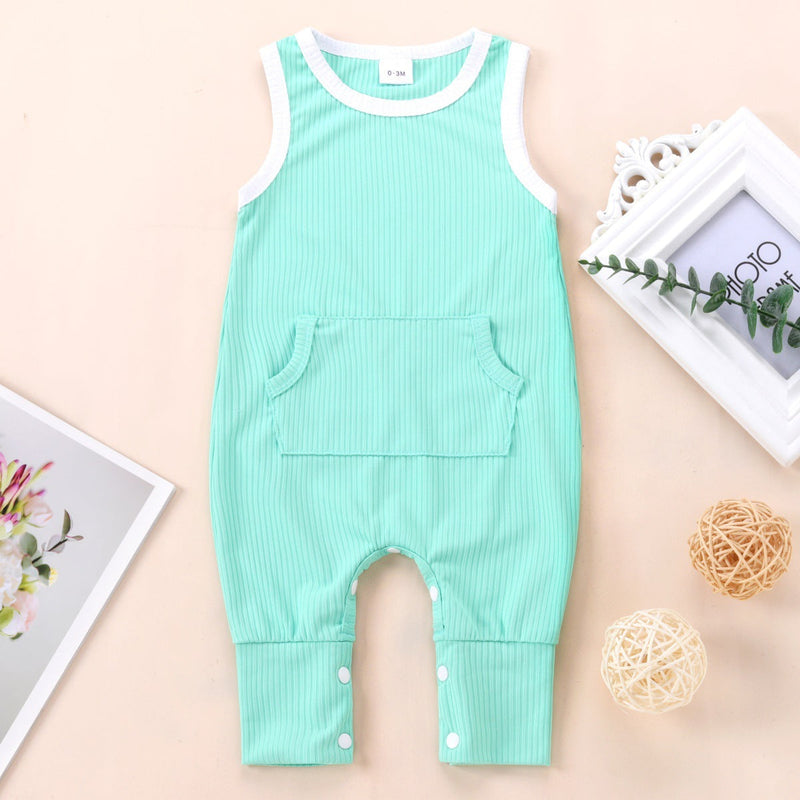 Baby Unisex Jumpsuits Summer Stripe Sleeveless Wholesale Baby Clothes - PrettyKid