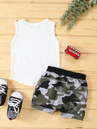 Baby Boy Tank Top And Camouflage Shorts Baby Boy 2 Piece Set - PrettyKid