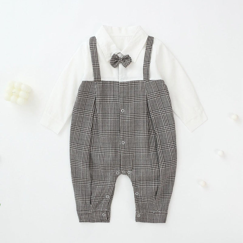 Baby Boy Wholesale Checked Jumpsuit - PrettyKid