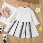 Bow Lace Lamb Wool Dresses For Girls - PrettyKid