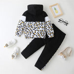 Unisex Fashion Leopard Long Sleeve Hooded Top & Pants Bulk Childrens Clothes - PrettyKid