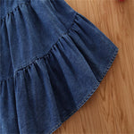 Girls Trendy Solid Sling Top & Denim Skirt Trendy Kids Wholesale clothes - PrettyKid