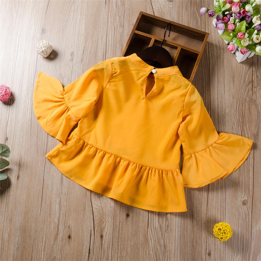 Girls Flare Sleeve Lace Sweet Blouse Wholesale Little Girl Clothes - PrettyKid