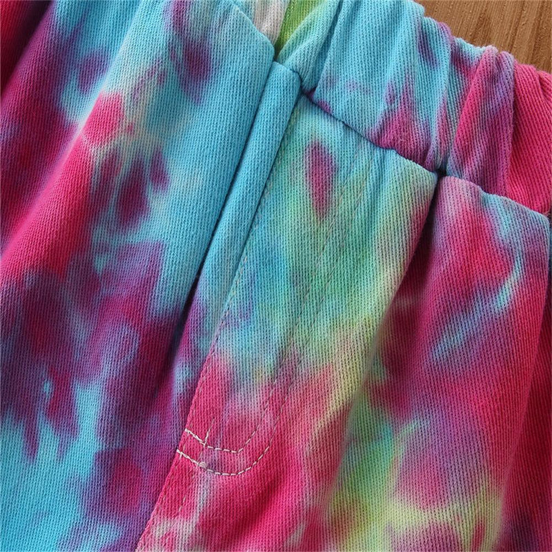 Girls Flared Tie Dye Elastic Waist Trousers Wholesale - PrettyKid