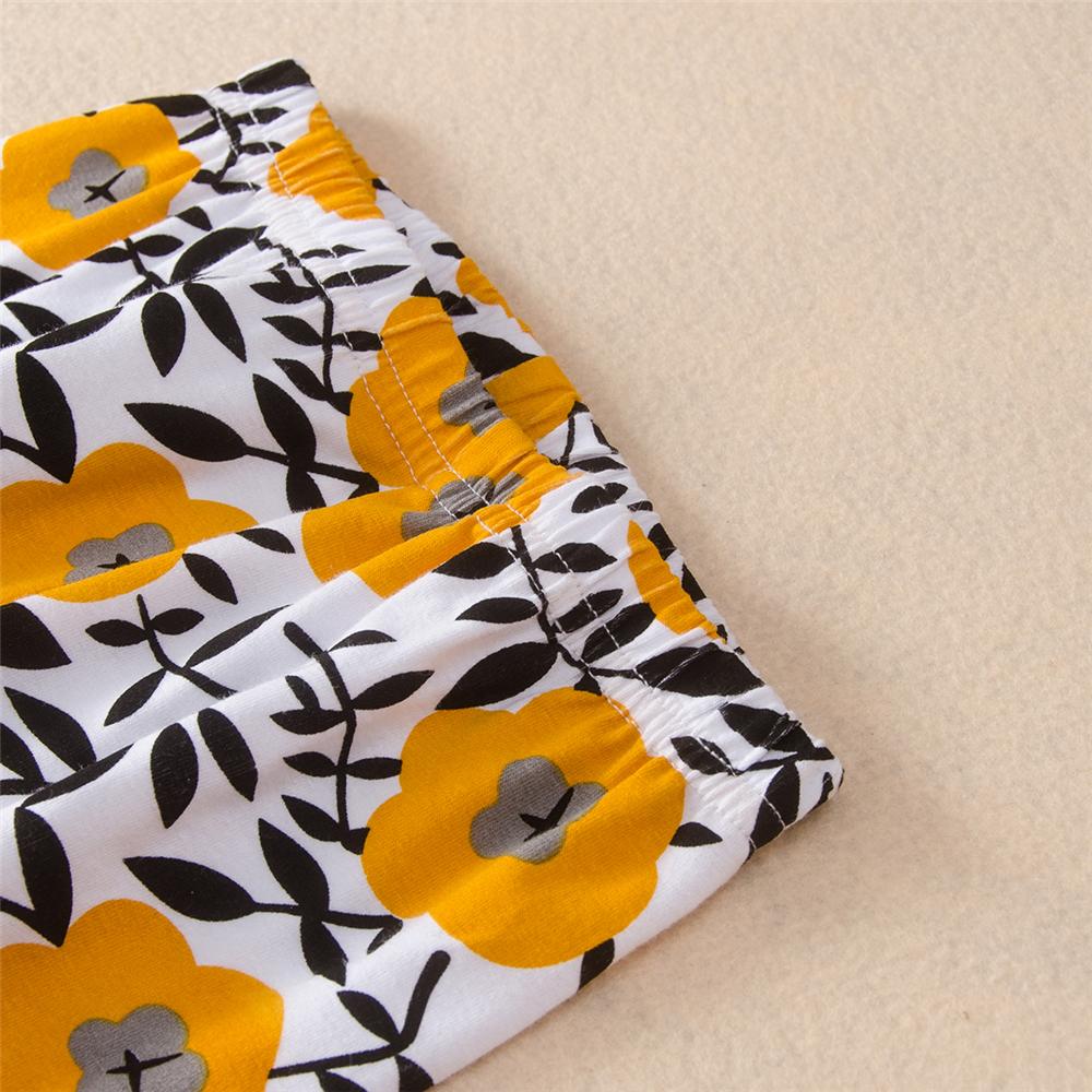 Girls Floral Hooded Letter Printed Top & Pants Kids Wholesale Clothing - PrettyKid
