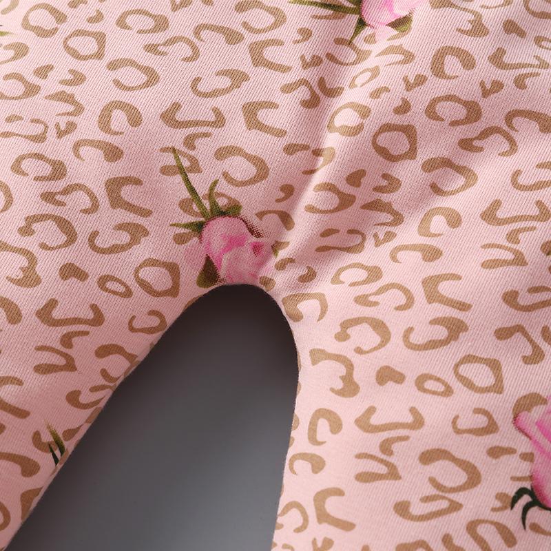 Baby Girls Floral Leopard Print High Waist Pants - PrettyKid