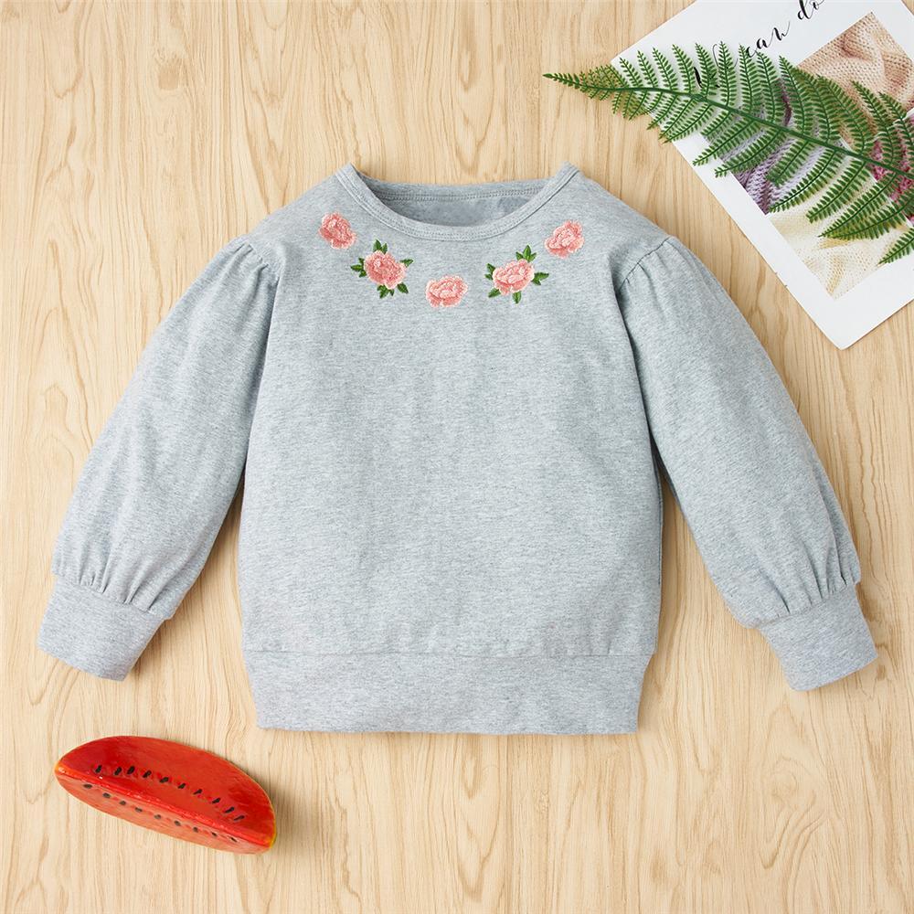 Girls Floral Long Sleeve Crew Neck Casual Tracksuit Girls Wholesale - PrettyKid