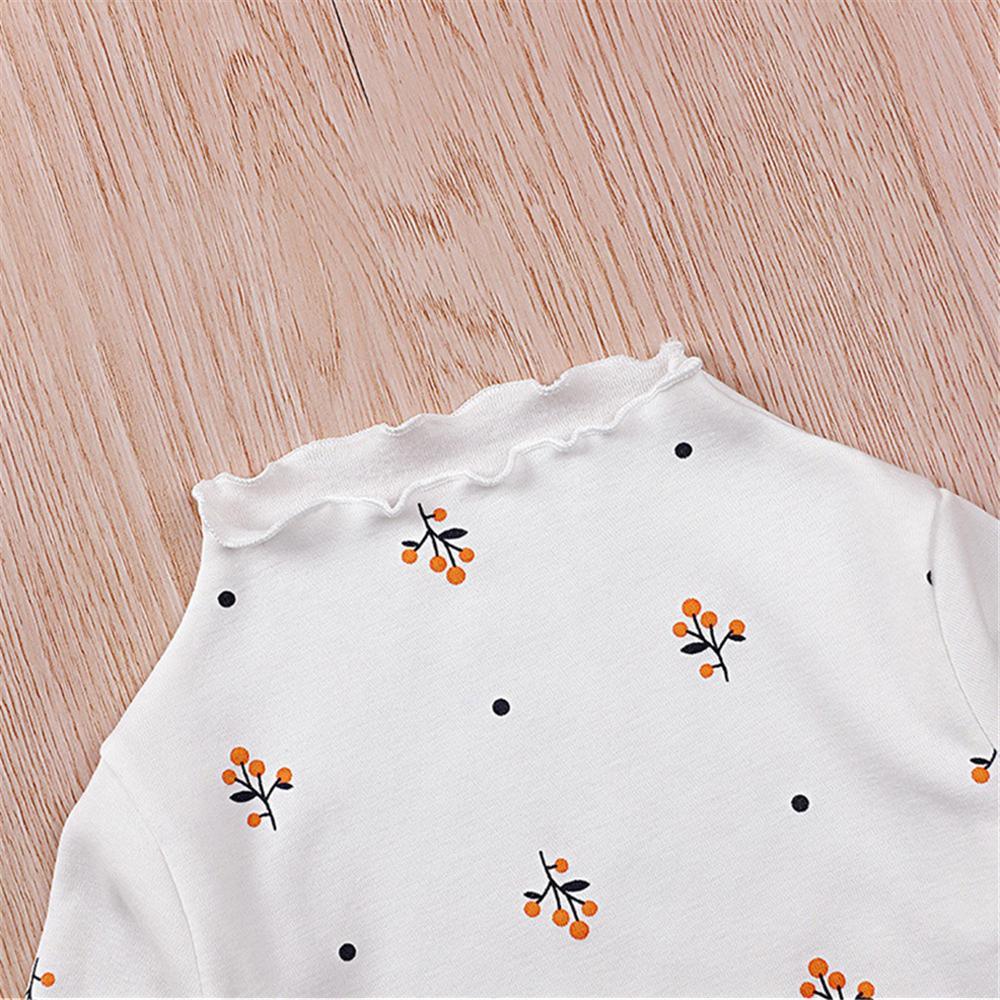 Girls Floral Long Sleeve Pullover Turtleneck Top Toddler Girls Wholesale - PrettyKid