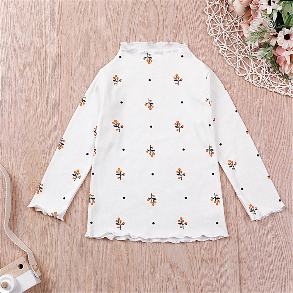 Girls Floral Long Sleeve Pullover Turtleneck Top Toddler Girls Wholesale - PrettyKid