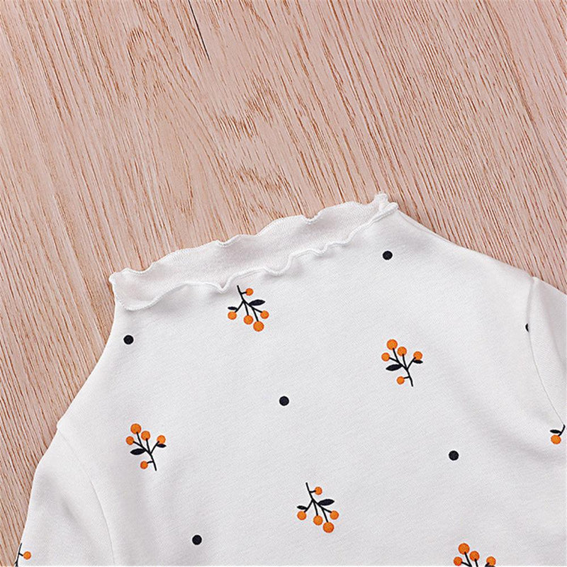 Girls Floral Long Sleeve Pullover Turtleneck Top Toddler Girls Wholesale - PrettyKid