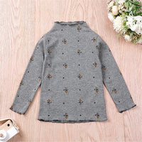 Girls Floral Long Sleeve Pullover Turtleneck Top Toddler Girls Wholesale - PrettyKid