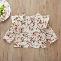 Girls Floral Long Sleeve Top & Solid Pants - PrettyKid