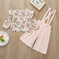 Girls Floral Long Sleeve Top & Solid Pants - PrettyKid