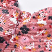 Toddler Girls Floral Printed Long Sleeve Corduroy Dress Girl Wholesale - PrettyKid