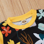 Girls Floral Printed Long Sleeve Crew Neck Dress Baby Girl Wholesale - PrettyKid