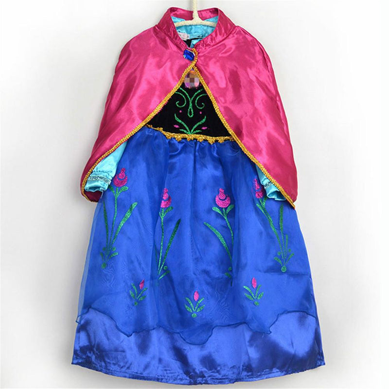Girls Floral Printed Long Sleeve Princess Dress & Cloak - PrettyKid