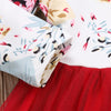 Girls Floral Printed Long Sleeve Puffy Tulle Splicing Dress - PrettyKid