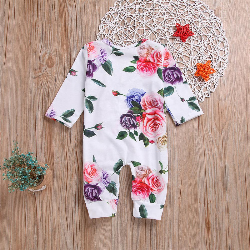 Baby Girls Floral Printed Long Sleeve Romper Wholesale Baby Clothes Suppliers - PrettyKid
