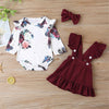 Baby Girls Floral Printed Long Sleeve Romper & Skirt & Headband - PrettyKid
