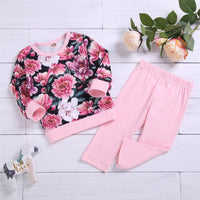 Toddler Girs Floral Printed Long Sleeve Top & Pants Toddler Girls Wholesale - PrettyKid