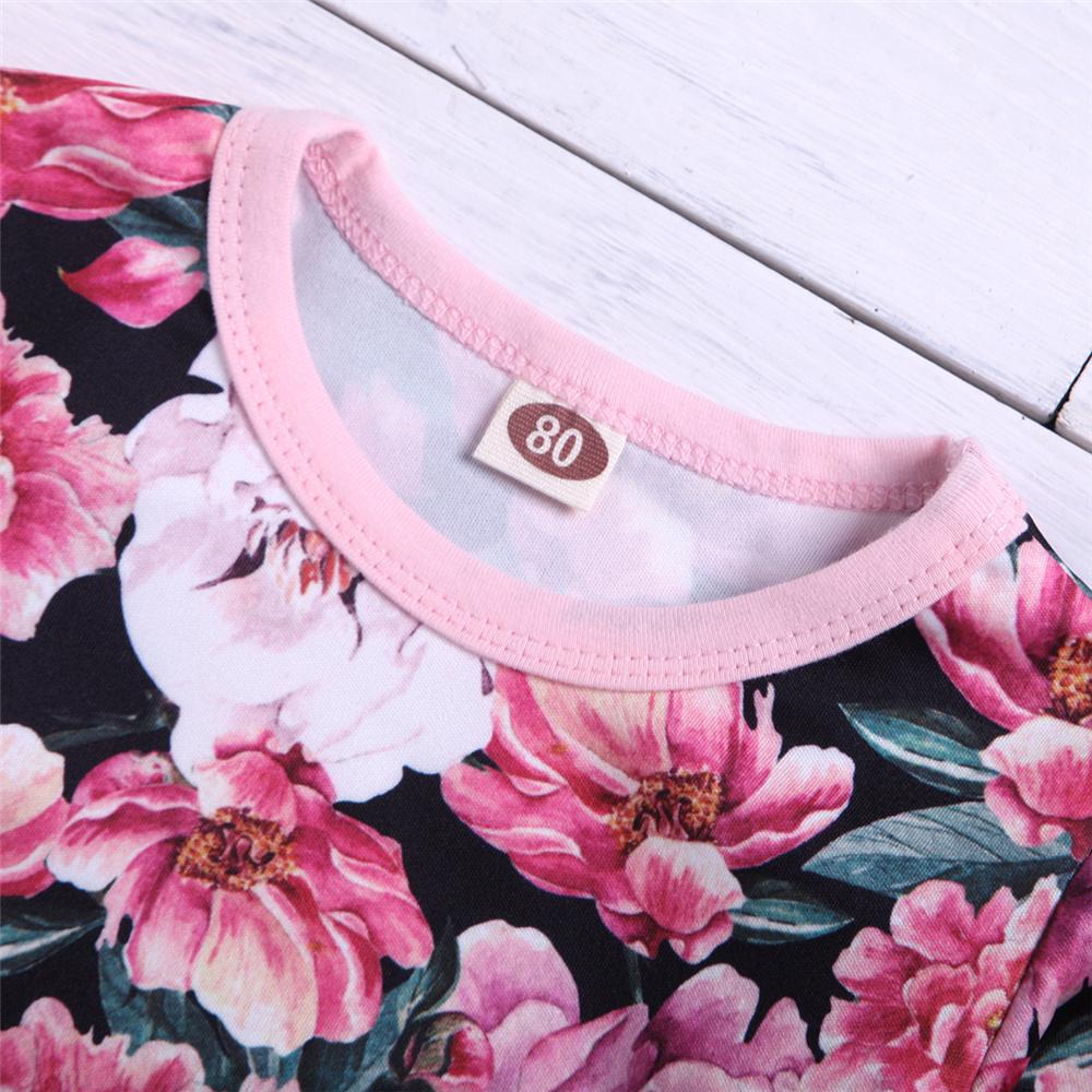 Toddler Girs Floral Printed Long Sleeve Top & Pants Toddler Girls Wholesale - PrettyKid