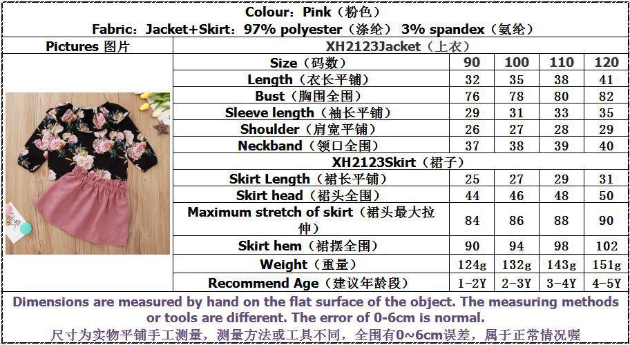 Toddler Girls Floral Printed Long Sleeve Top & Skirt Wholesale Girls - PrettyKid