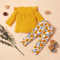 Girls Floral Printed Long Sleeve Top & Trousers Girls Clothing Wholesale - PrettyKid