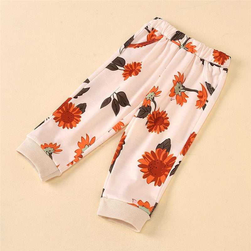 Baby Girls Floral Printed Long Sleeve Tops & Pants Wholesale Baby Outfits - PrettyKid